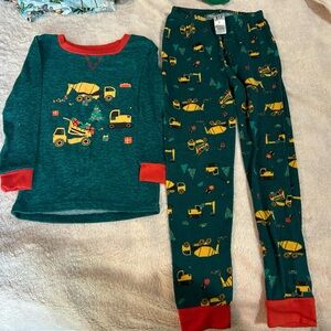 Christmas Pajamas with construction equipment
